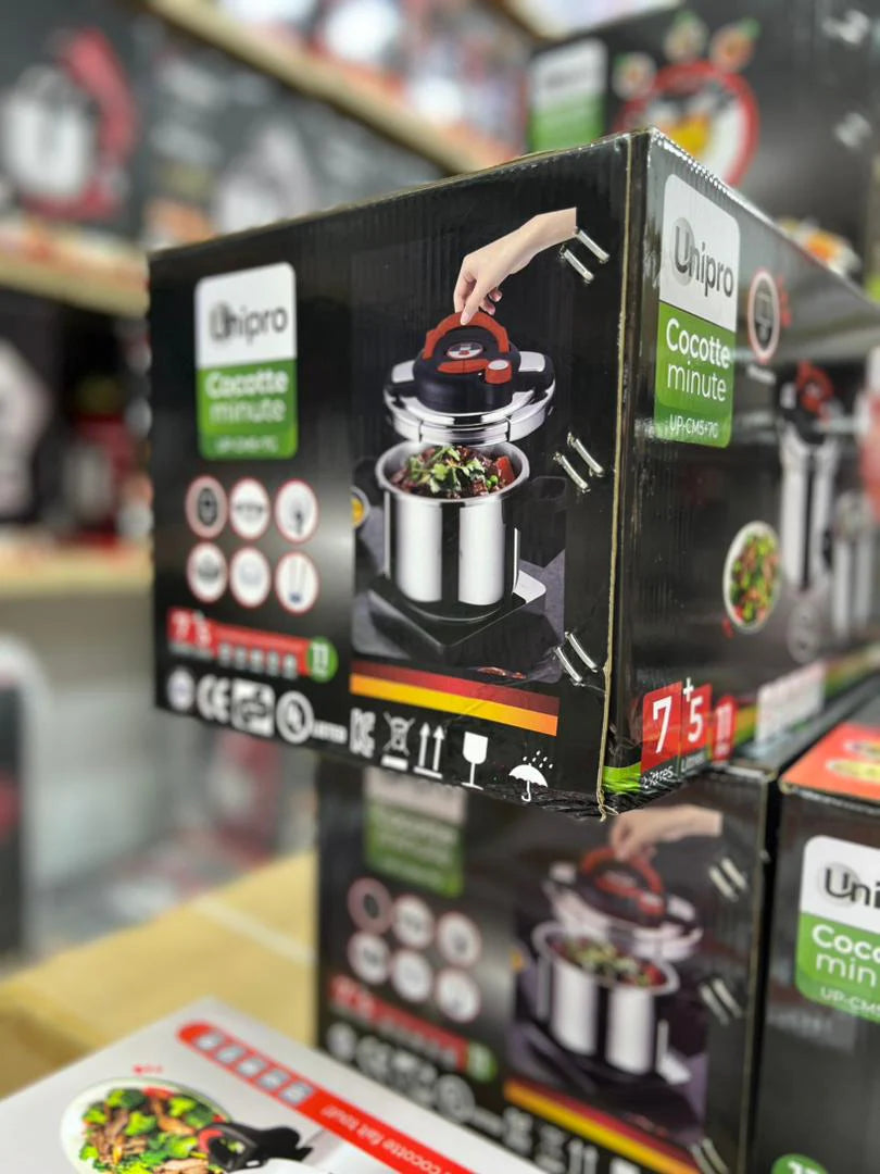 Cocotte-Minute UNIPRO 11 pièces 7L + 5L  Inox 18/10  Minuterie & Ouverture facile